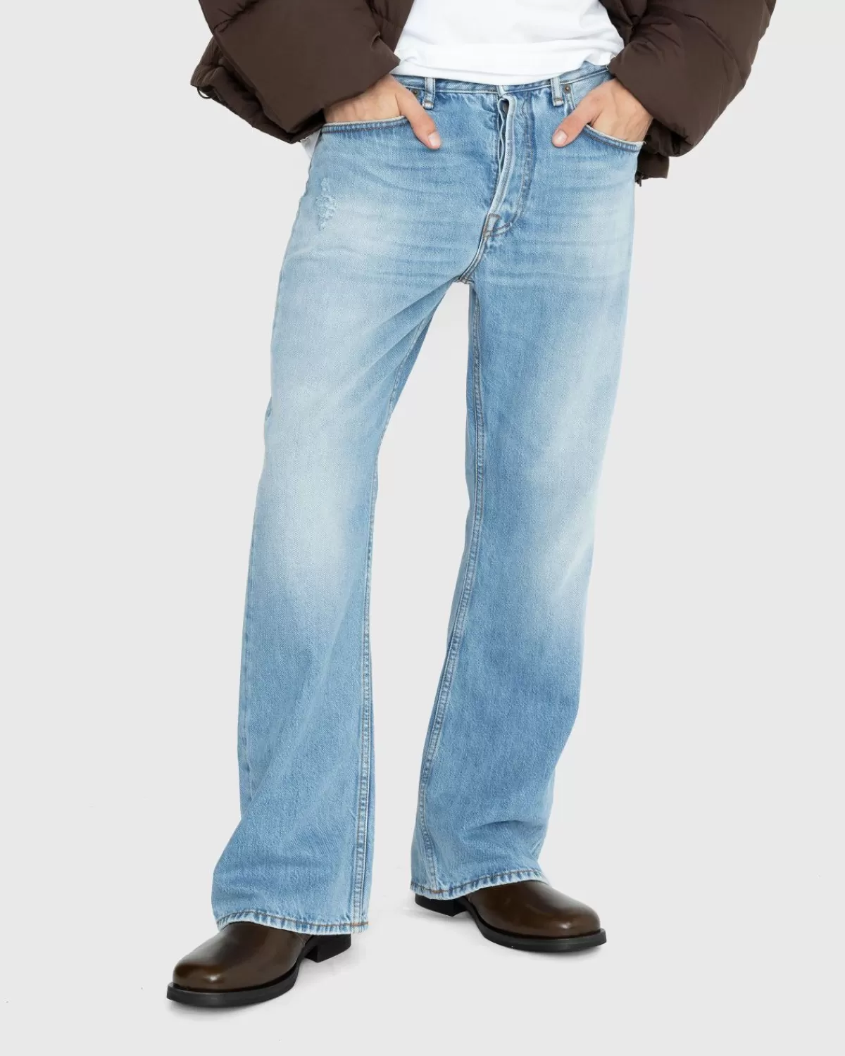 Broek^Acne Studios Jeans Met Normale Pasvorm 1992 Lichtblauw Vintage