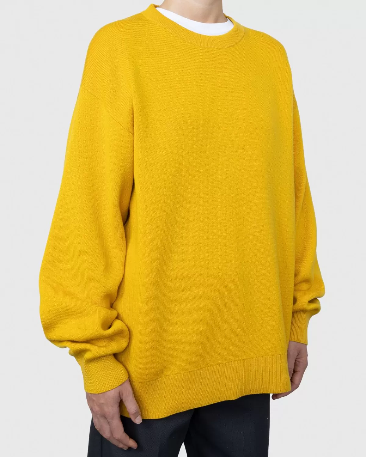 acne_studios_merinowollen_trui_met_ronde_hals_geel_2.webp Gebreide Kleding^Acne Studios Merinowollen Trui Met Ronde Hals Geel