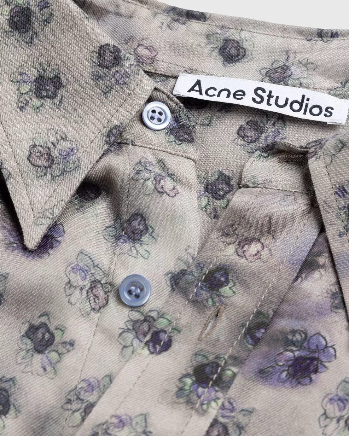 Overhemden^Acne Studios Overhemd Met Korte Mouwen En Knoopsluiting Grijs
