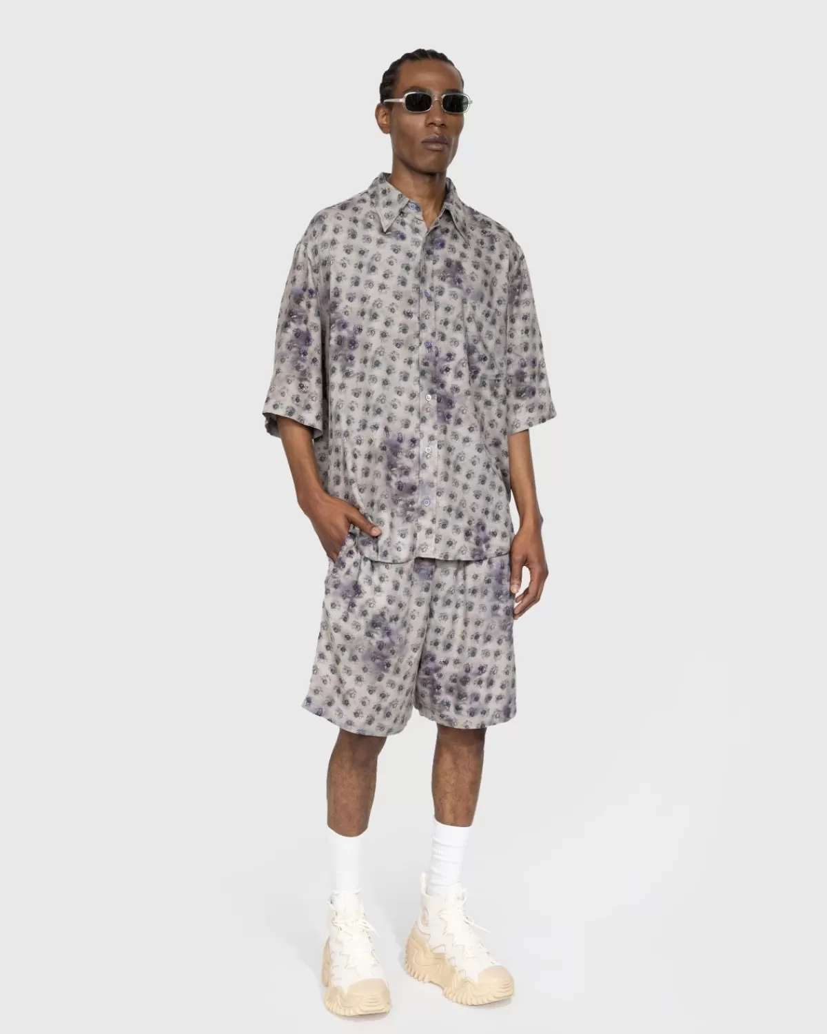 Overhemden^Acne Studios Overhemd Met Korte Mouwen En Knoopsluiting Grijs