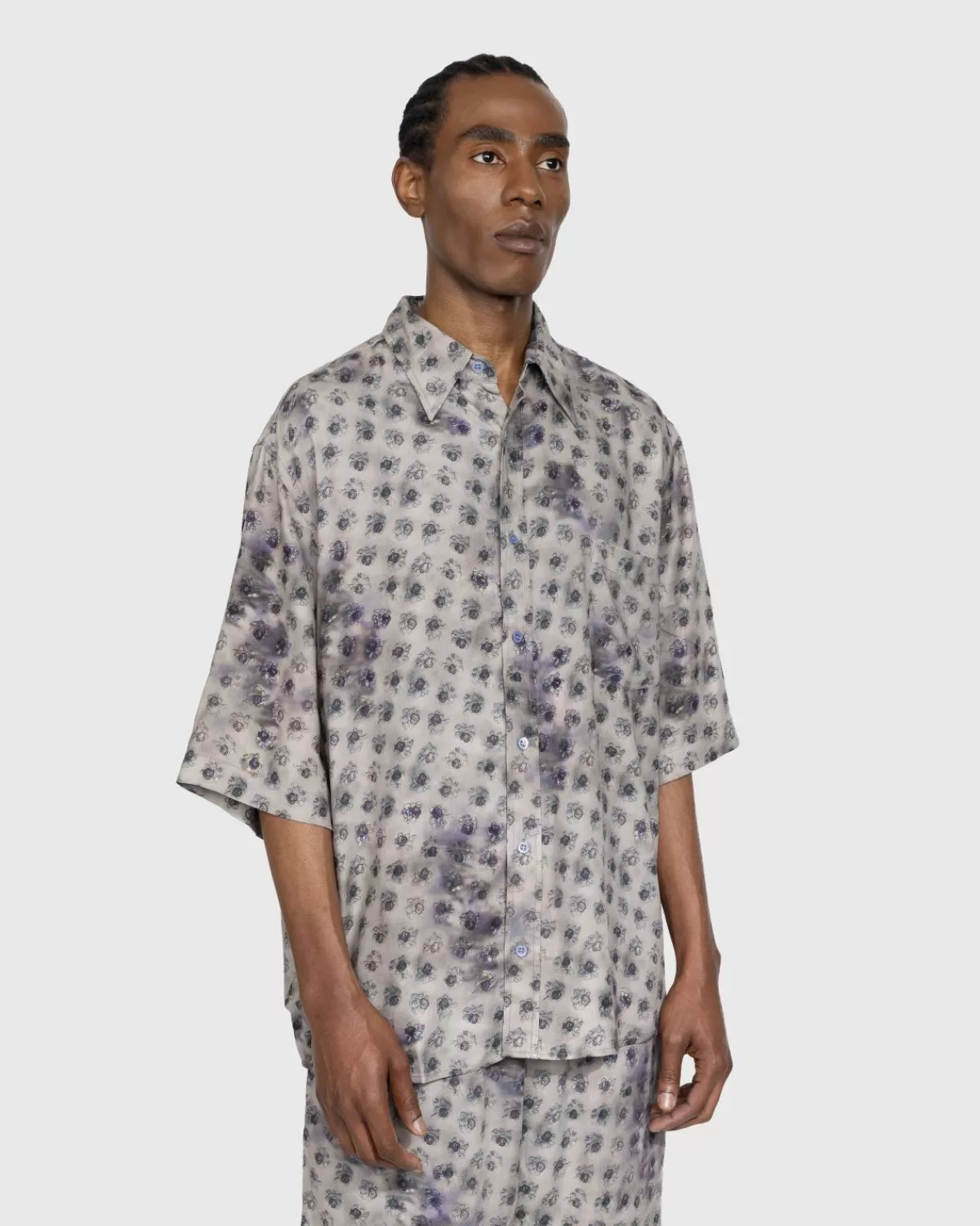 Overhemden^Acne Studios Overhemd Met Korte Mouwen En Knoopsluiting Grijs