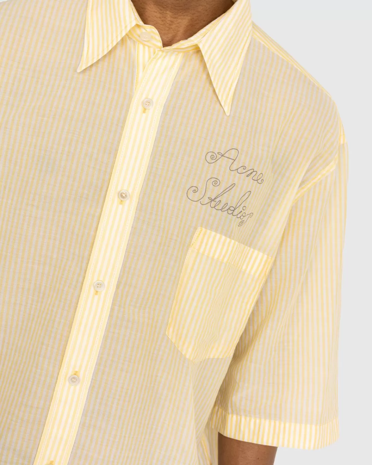 Overhemden^Acne Studios Overhemd Met Korte Mouwen En Knopen Geel