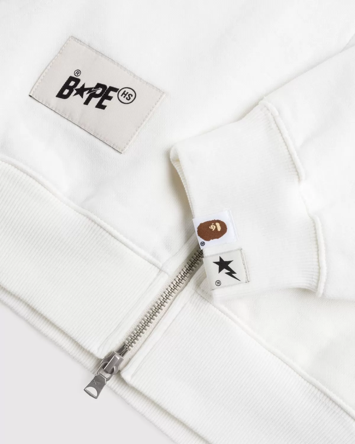 BAPE X Highsnobiety Zwaar Gewassen Hoodie Met Rits, Ivoor Store