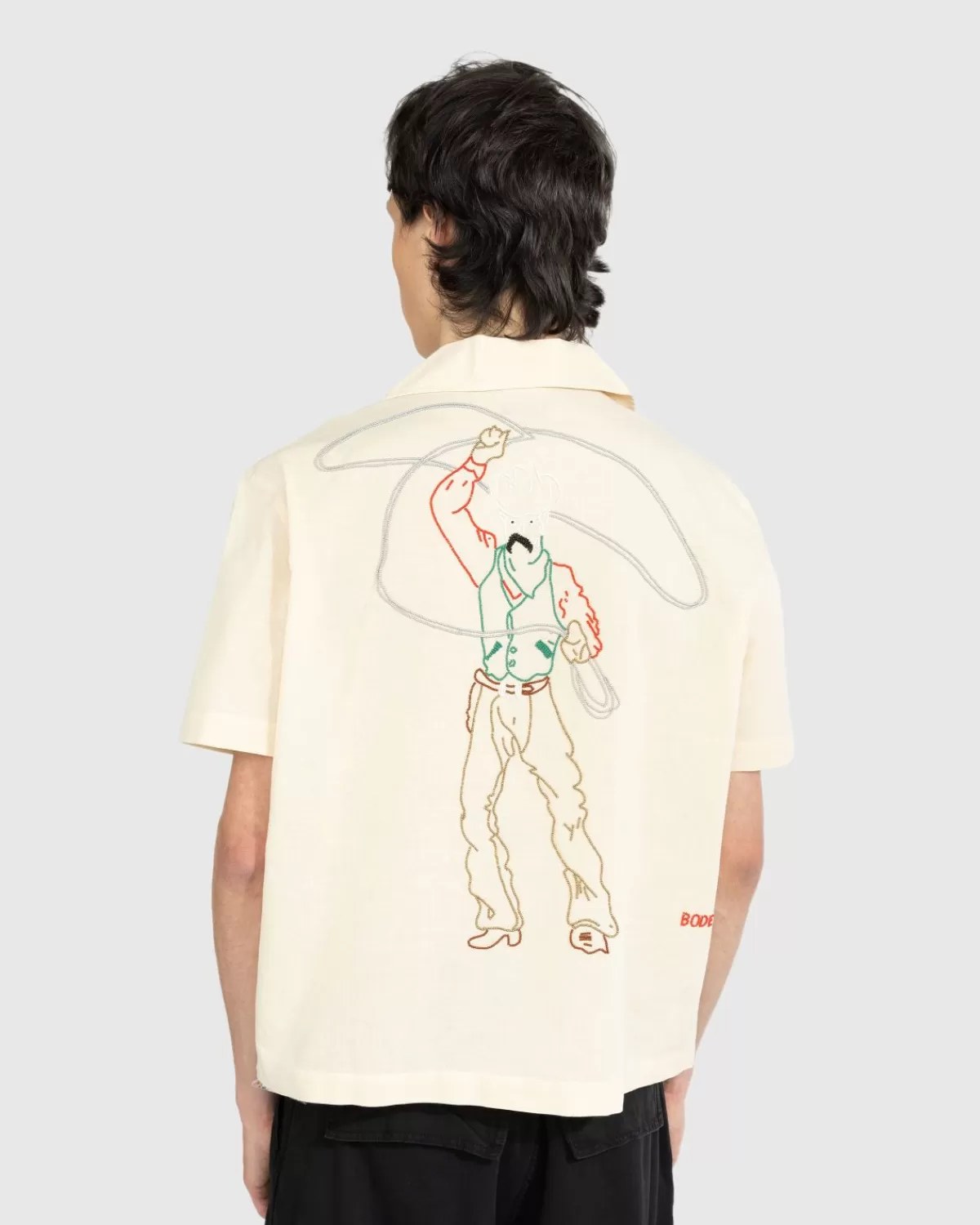 Overhemden^Bode Buckaroo Overhemd Met Korte Mouwen Met Kralen Wit