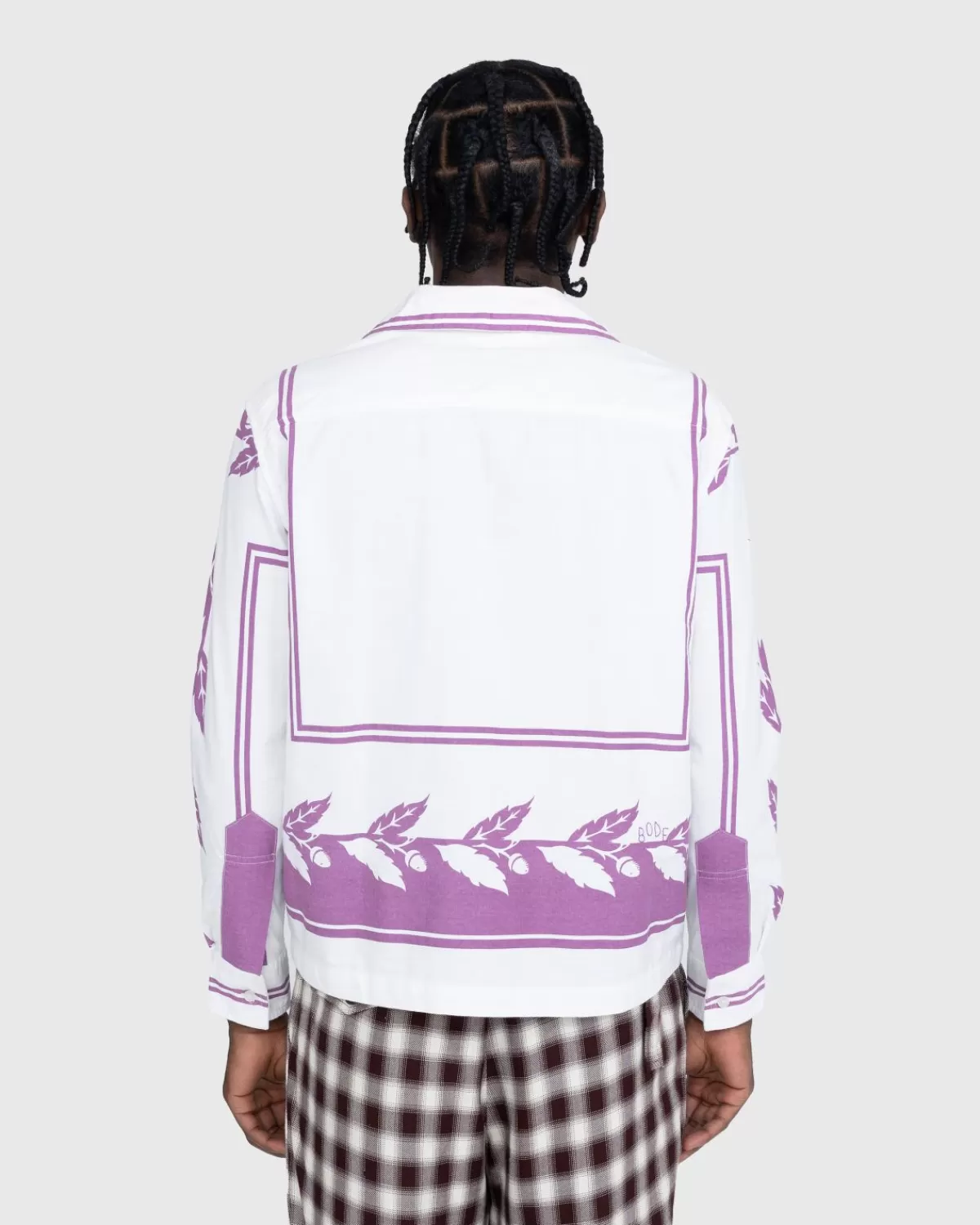 Overhemden^Bode Inverse Acorn Shirt Met Lange Mouwen Paars