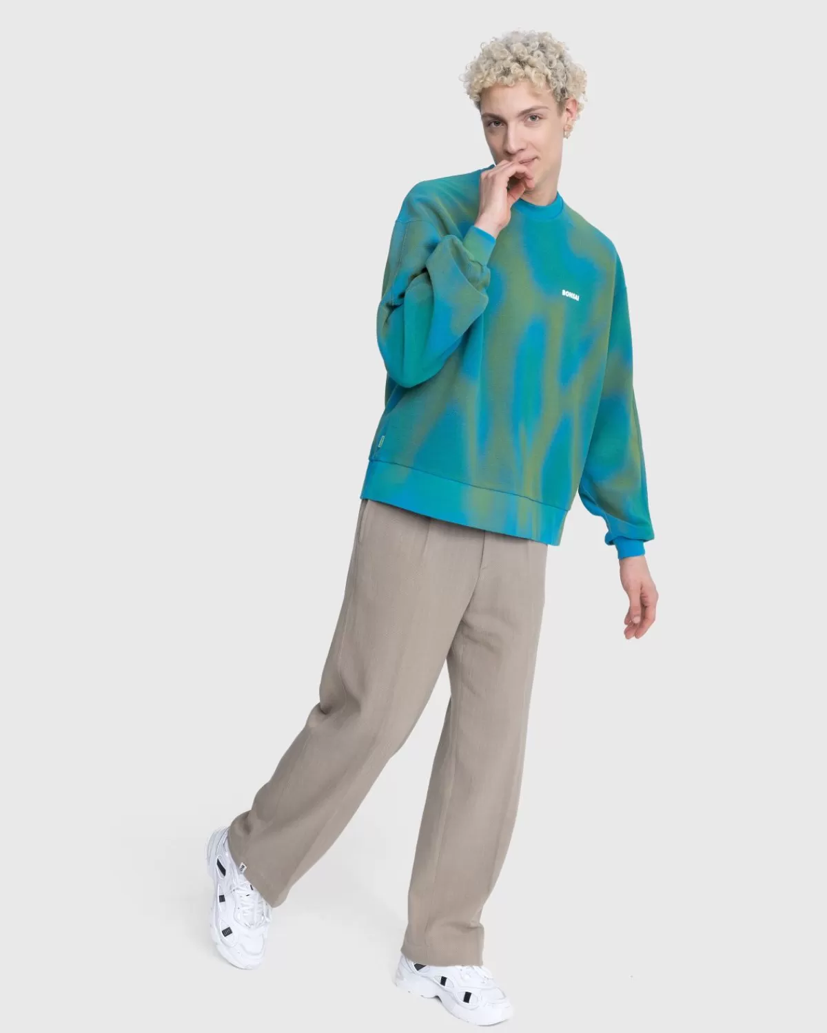 bonsai_spray_geverfd_sweatshirt_met_ronde_hals_blauw_3.webp Gebreide Kleding^Bonsai Spray Geverfd Sweatshirt Met Ronde Hals Blauw