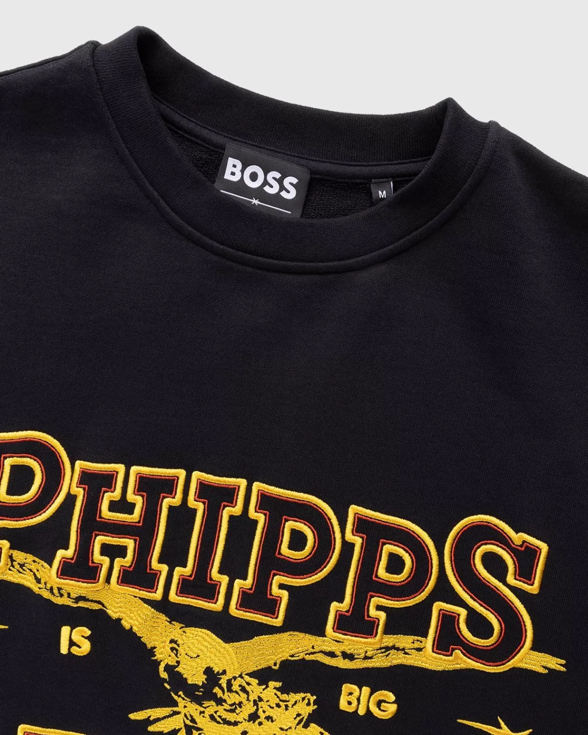 BOSS X Phipps Co-Branded Sweatshirt Van Biologisch Katoen, Zwart Hot
