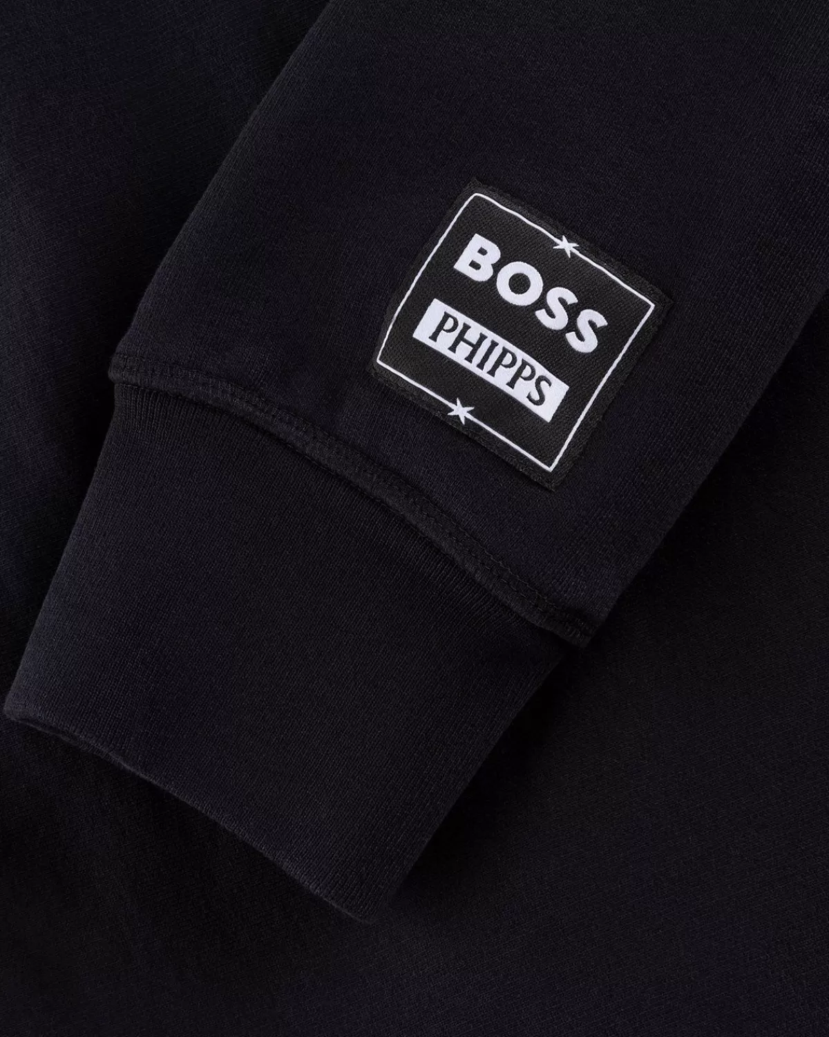 BOSS X Phipps Co-Branded Sweatshirt Van Biologisch Katoen, Zwart Hot