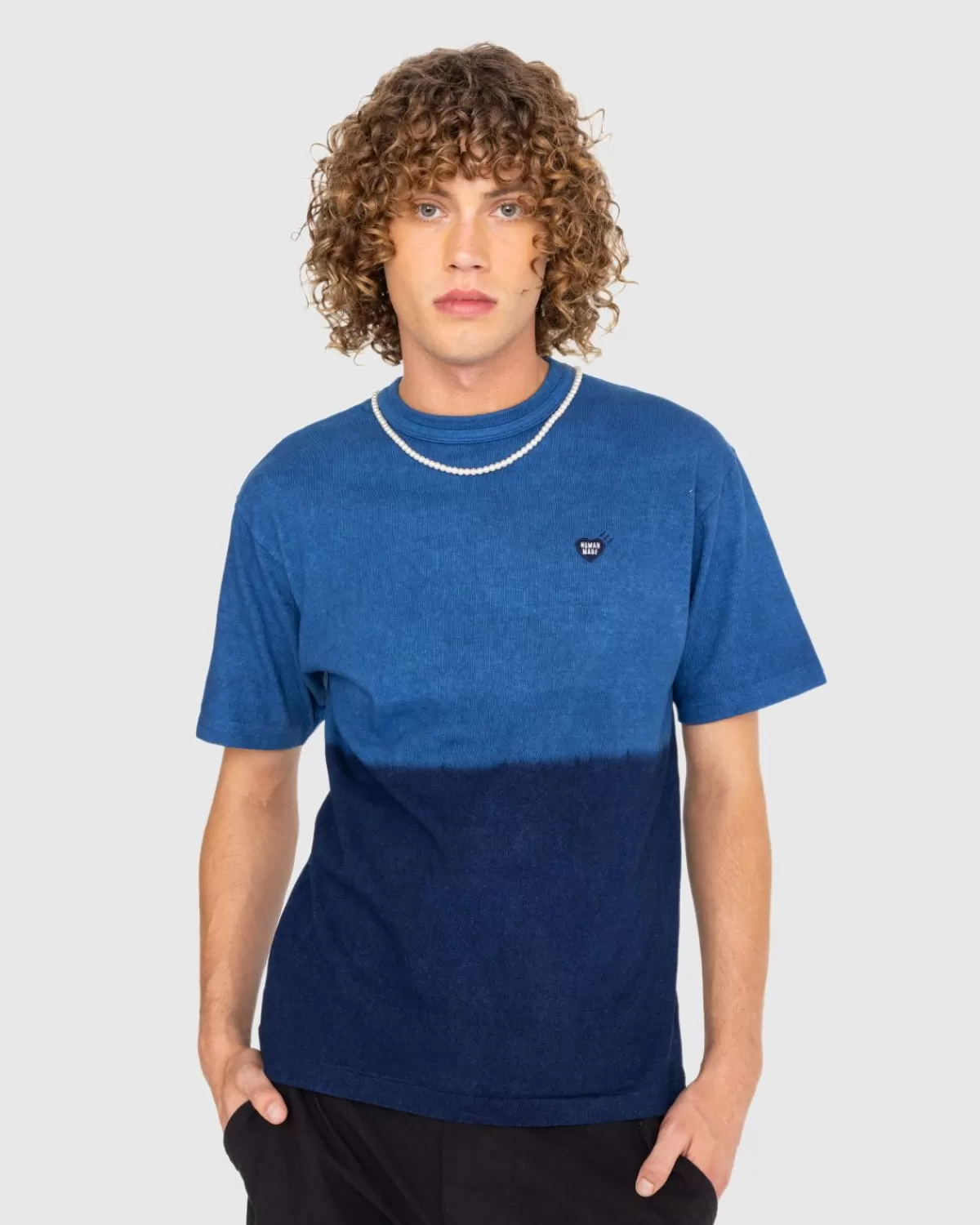 Human Made Door De Mens Gemaakt Ningen-Sei Indigo Geverfd T-Shirt #2 Blauw Store