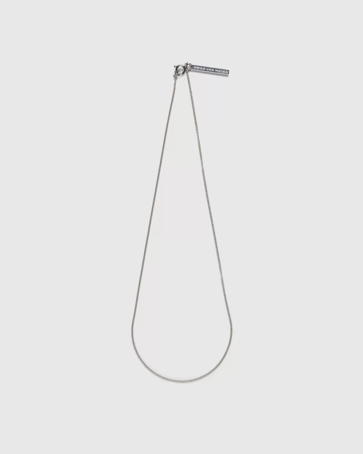 Dries van Noten Logo Tag Ketting Zilver Shop