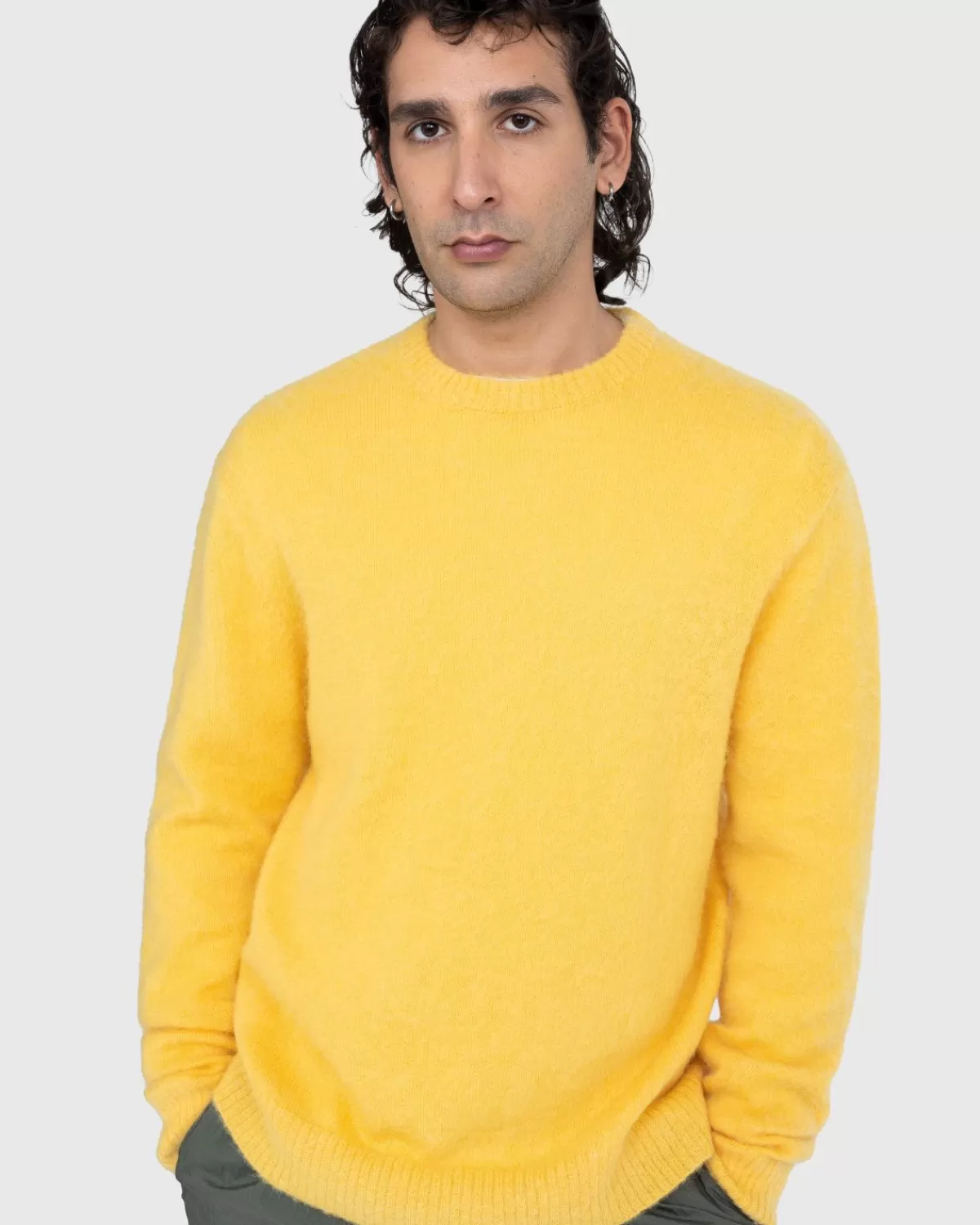 highsnobiety_lichte_alpaca_crew_sweater_geel_5.webp Gebreide Kleding^Highsnobiety Lichte Alpaca Crew Sweater Geel