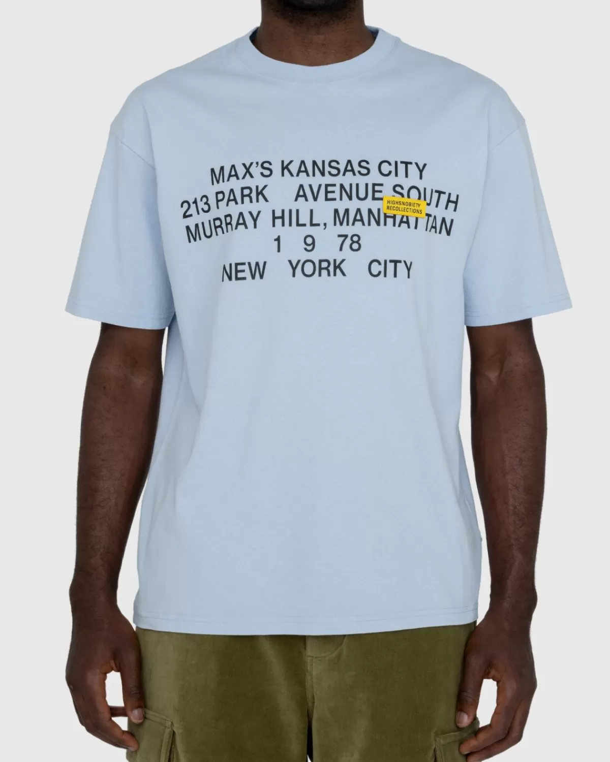 Highsnobiety New York Line Jersey Met Korte Mouwen, Lichtblauw Store