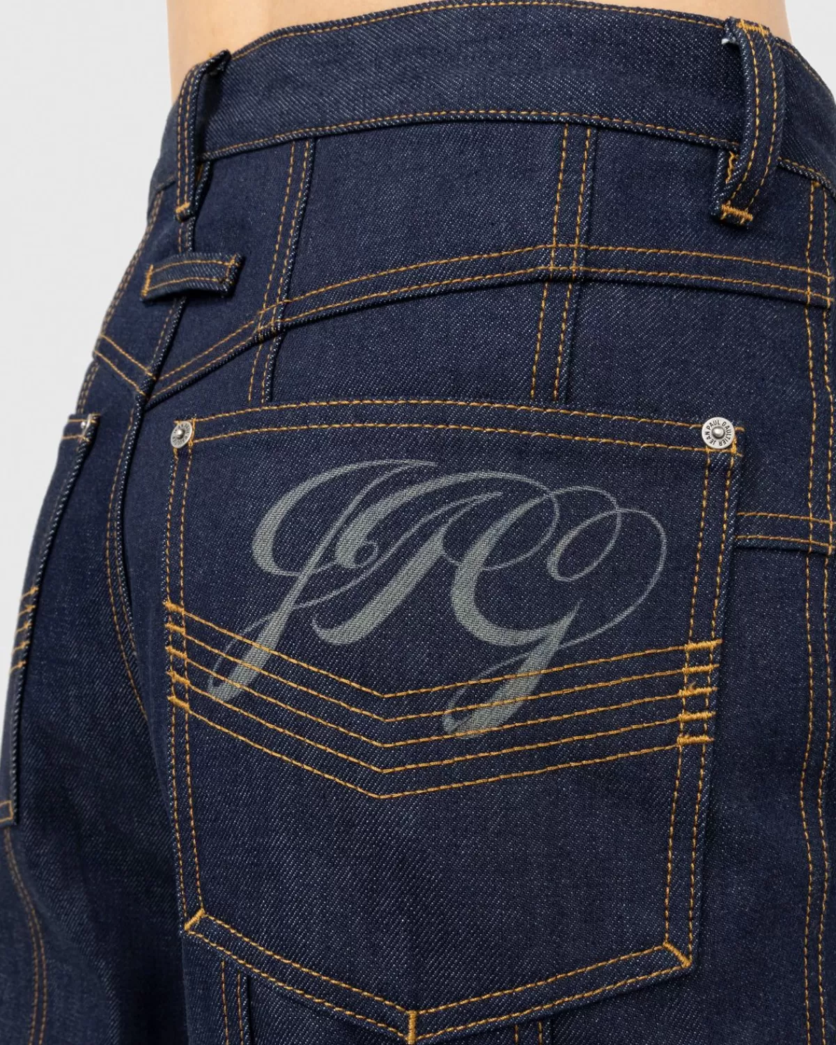 Broek^Jean Paul Gaultier Ruwe Jeans Met Lage Taille Indigo