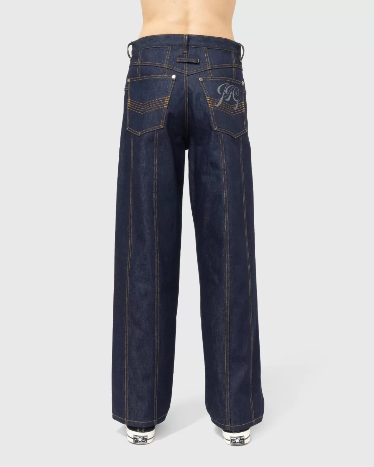 Broek^Jean Paul Gaultier Ruwe Jeans Met Lage Taille Indigo