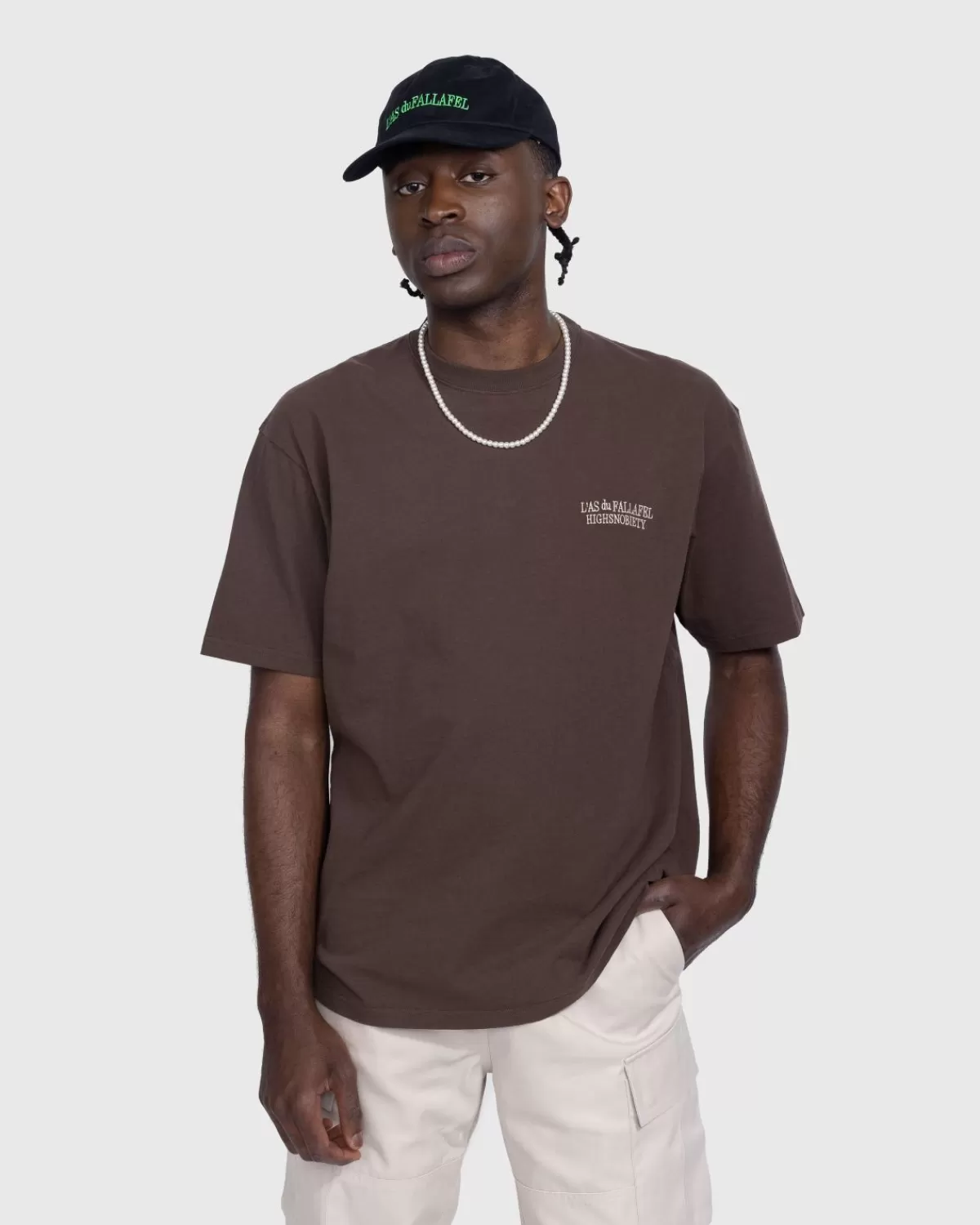 L'As du Fallafel X Highsnobiety T-Shirt Met Korte Mouwen Bruin Fashion