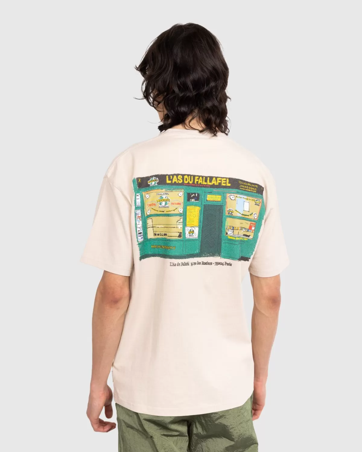 L'As du Fallafel X Highsnobiety T-Shirt Met Korte Mouwen Gebroken Wit Cheap