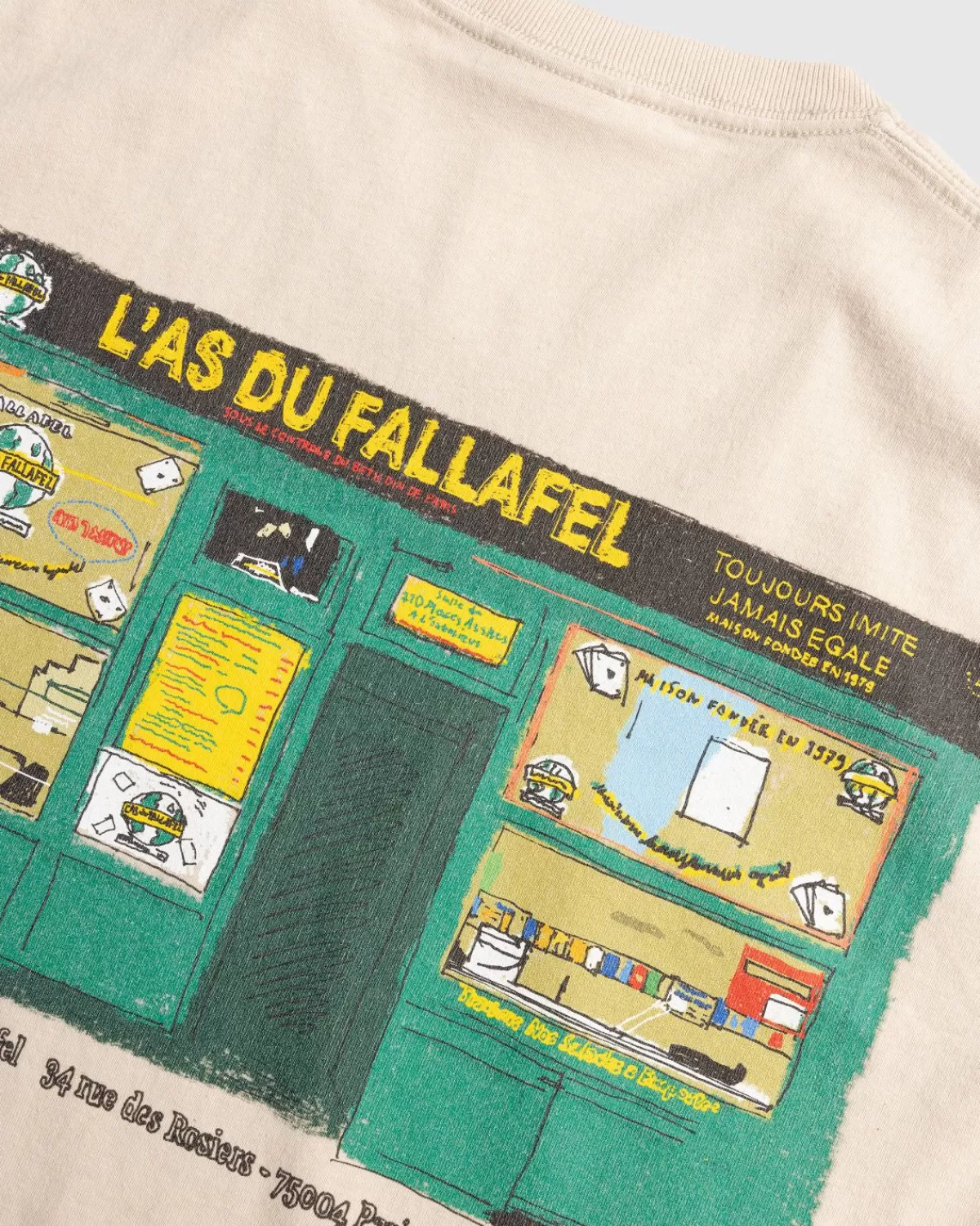 L'As du Fallafel X Highsnobiety T-Shirt Met Korte Mouwen Gebroken Wit Cheap