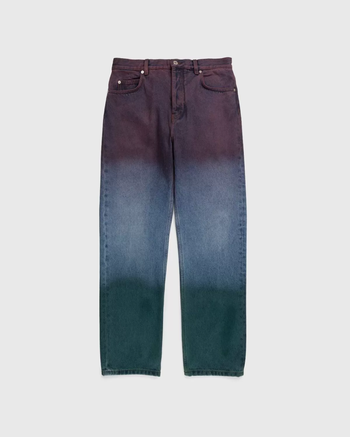 Broek^Loewe Paula'S Ibiza Tricolor Denim Broek Rood/Blauw/Groen