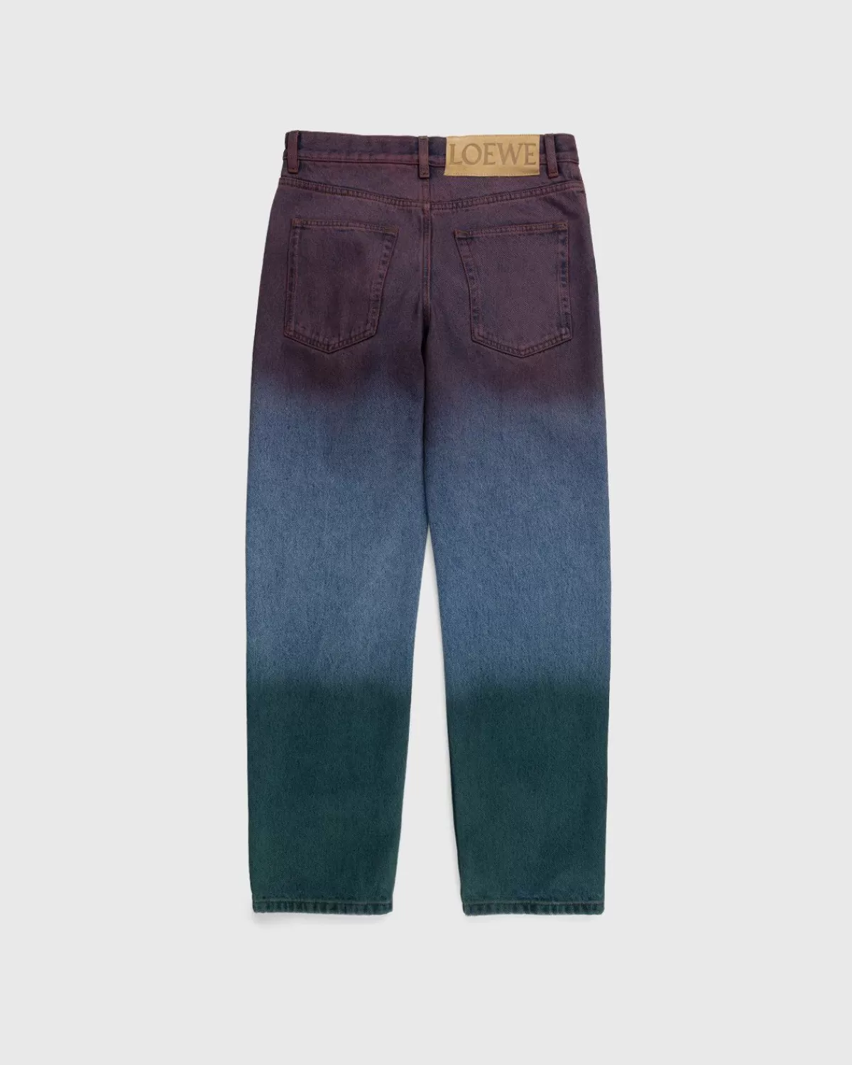 Broek^Loewe Paula'S Ibiza Tricolor Denim Broek Rood/Blauw/Groen