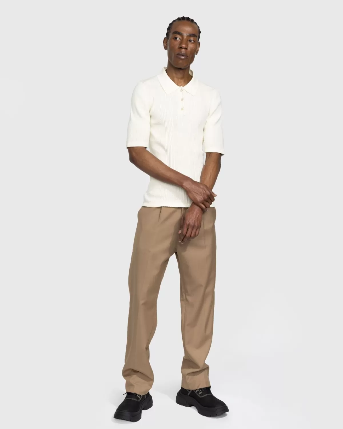 maison_margiela_gebreid_poloshirt_beige_2.webp Overhemden^Maison Margiela Gebreid Poloshirt Beige
