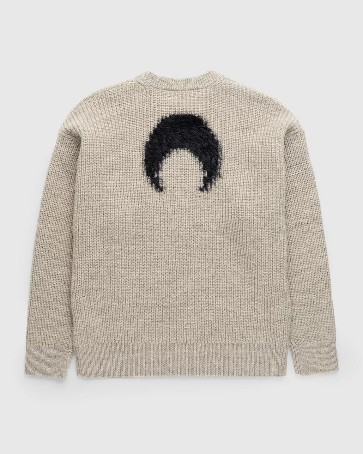 Gebreide Kleding^Marine Serre - Wollen En Pluizig Gebreide Trui Met Ronde Hals Beige
