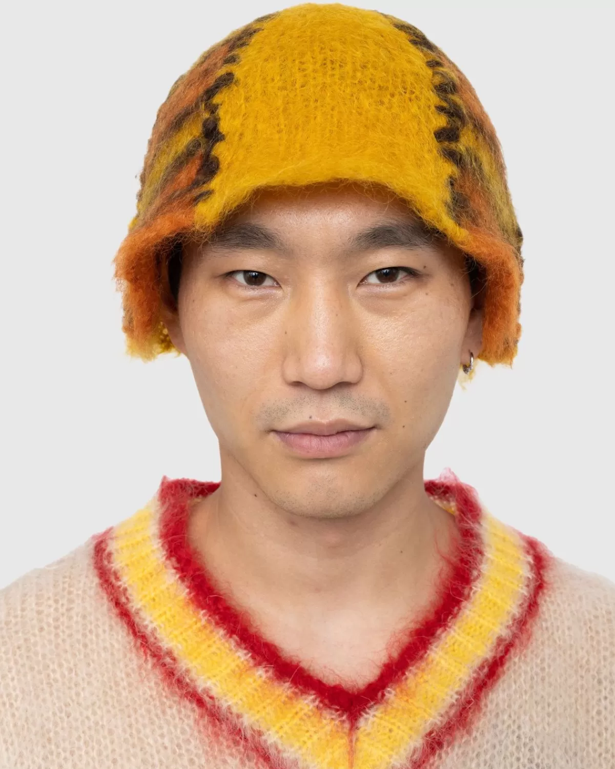 Marni Color-Block Mohair Muts Oranje Shop