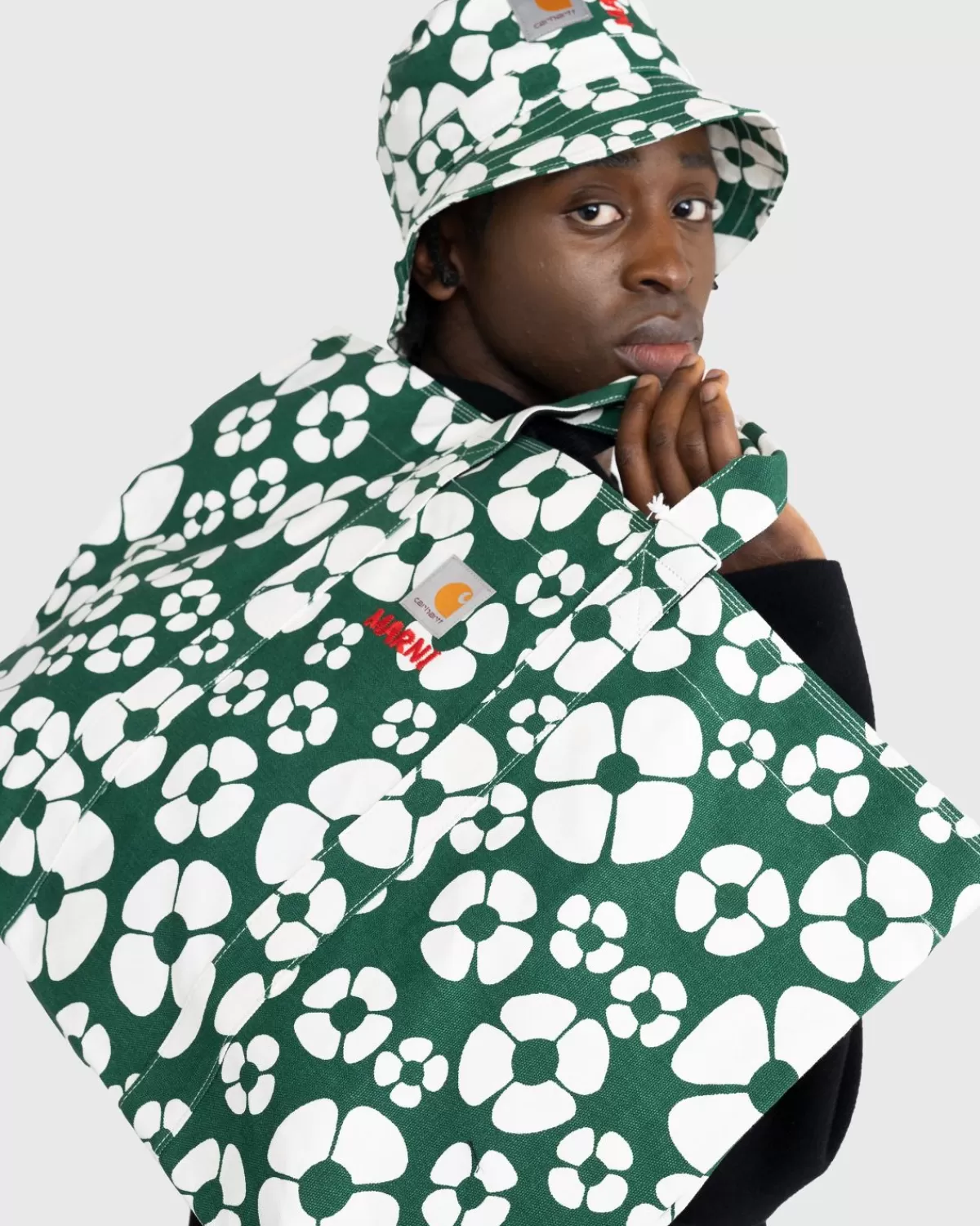 Marni X Carhartt Wip Shopper Met Bloemenprint Groen Sale