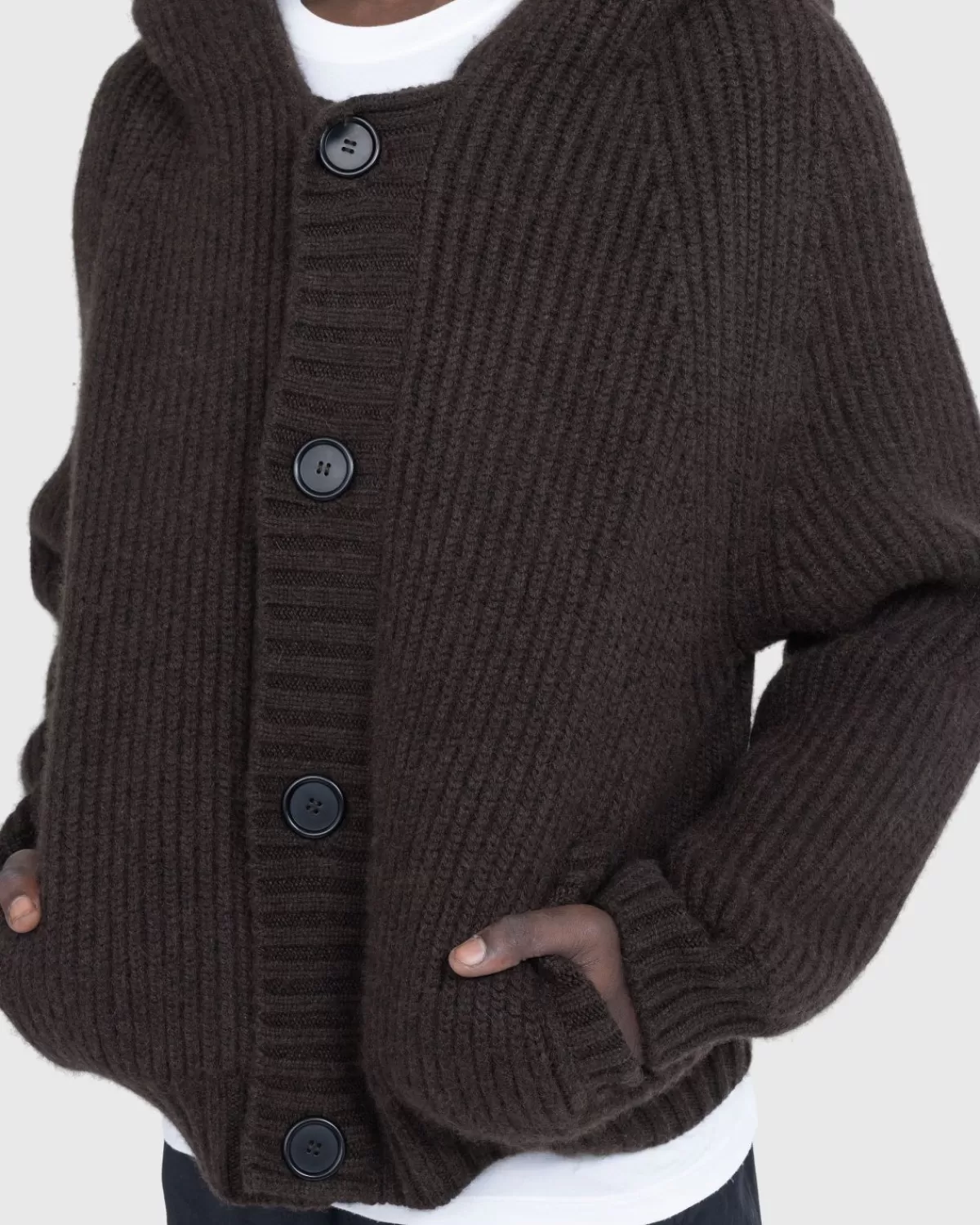 Gebreide Kleding^Meta Campania Collective Michel Overdreven Rib Kasjmier Vest Met Capuchon Donker Chocoladebruin