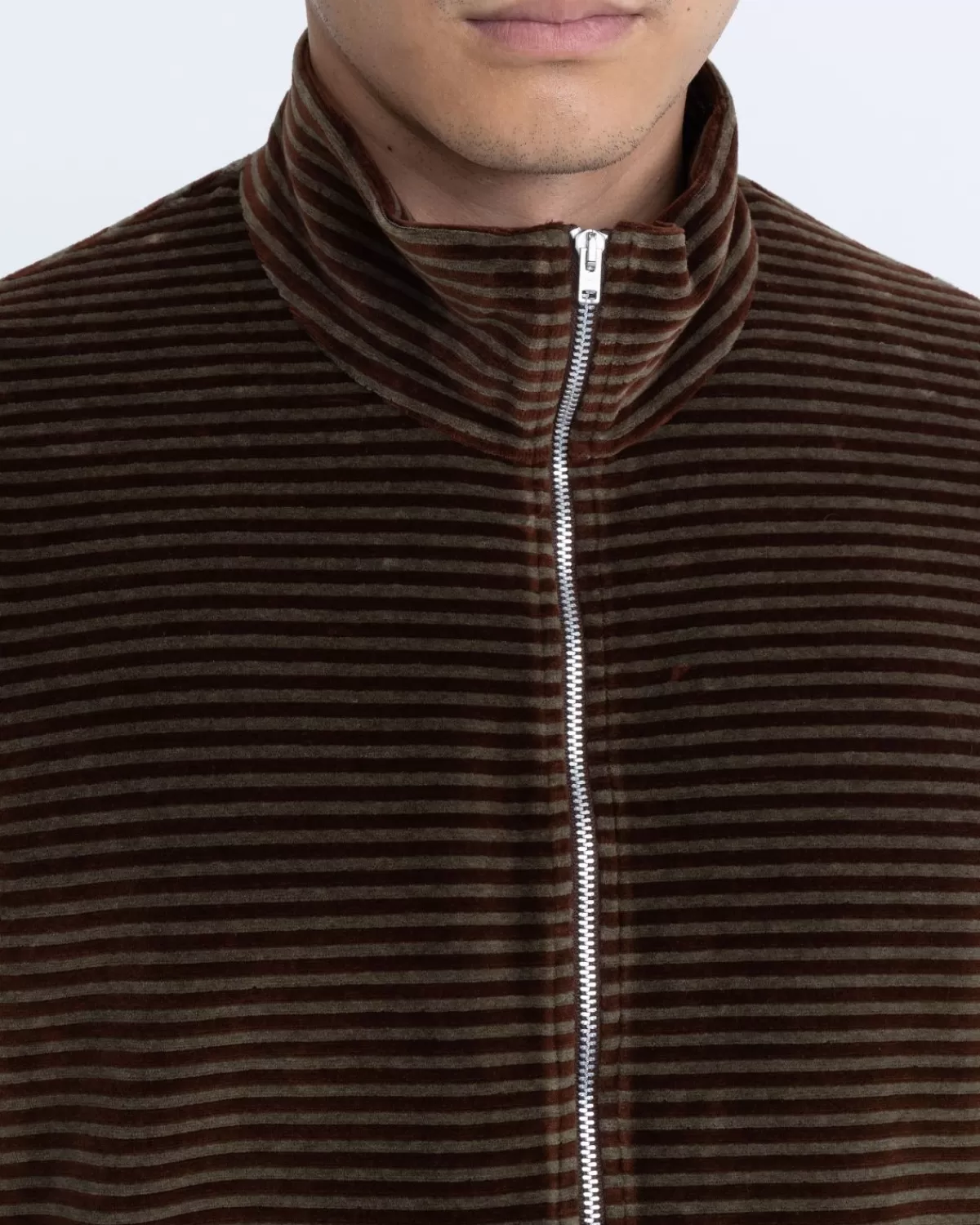 Gebreide Kleding^Our Legacy Onze Erfenis: Gekrompen Polo Met Volledige Ritssluiting En Scoobie-Gestreept Velours