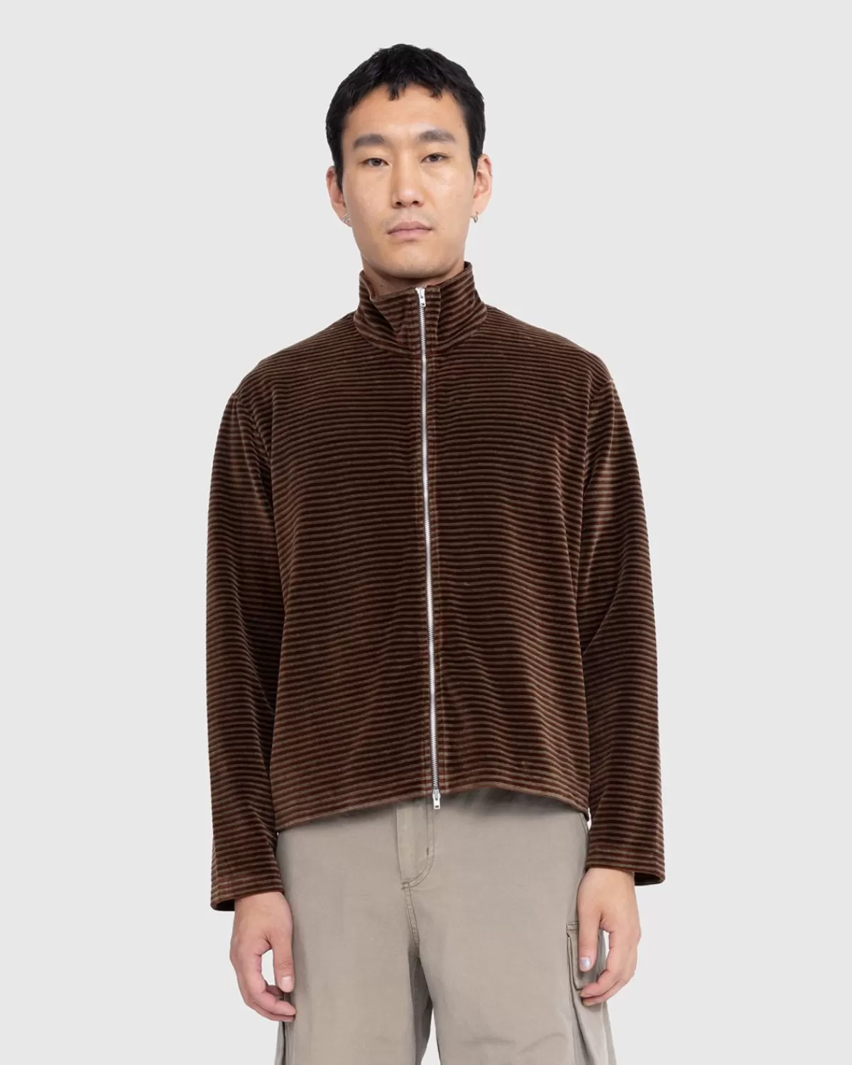 Gebreide Kleding^Our Legacy Onze Erfenis: Gekrompen Polo Met Volledige Ritssluiting En Scoobie-Gestreept Velours