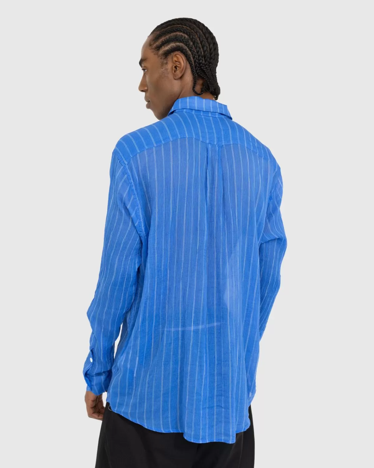 our_legacy_initial_overhemd_blauwe_rayon_gevlochten_streep_6.webp Overhemden^Our Legacy Initial Overhemd Blauwe Rayon Gevlochten Streep