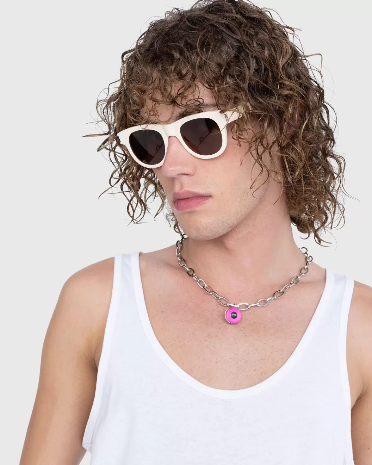 Saint Laurent Sl 571 Zonnebril Met Rond Frame, Ivoor/Bruin Outlet