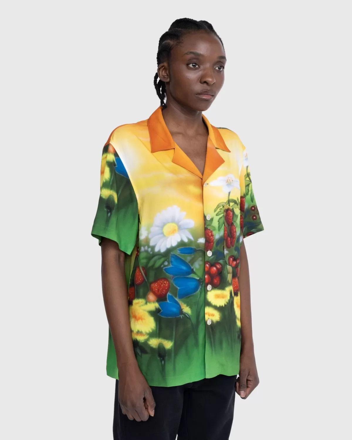 Overhemden^Stockholm Surfboard Club Airbrush Overhemd Met Knoopsluiting En Bloemenprint, Multi