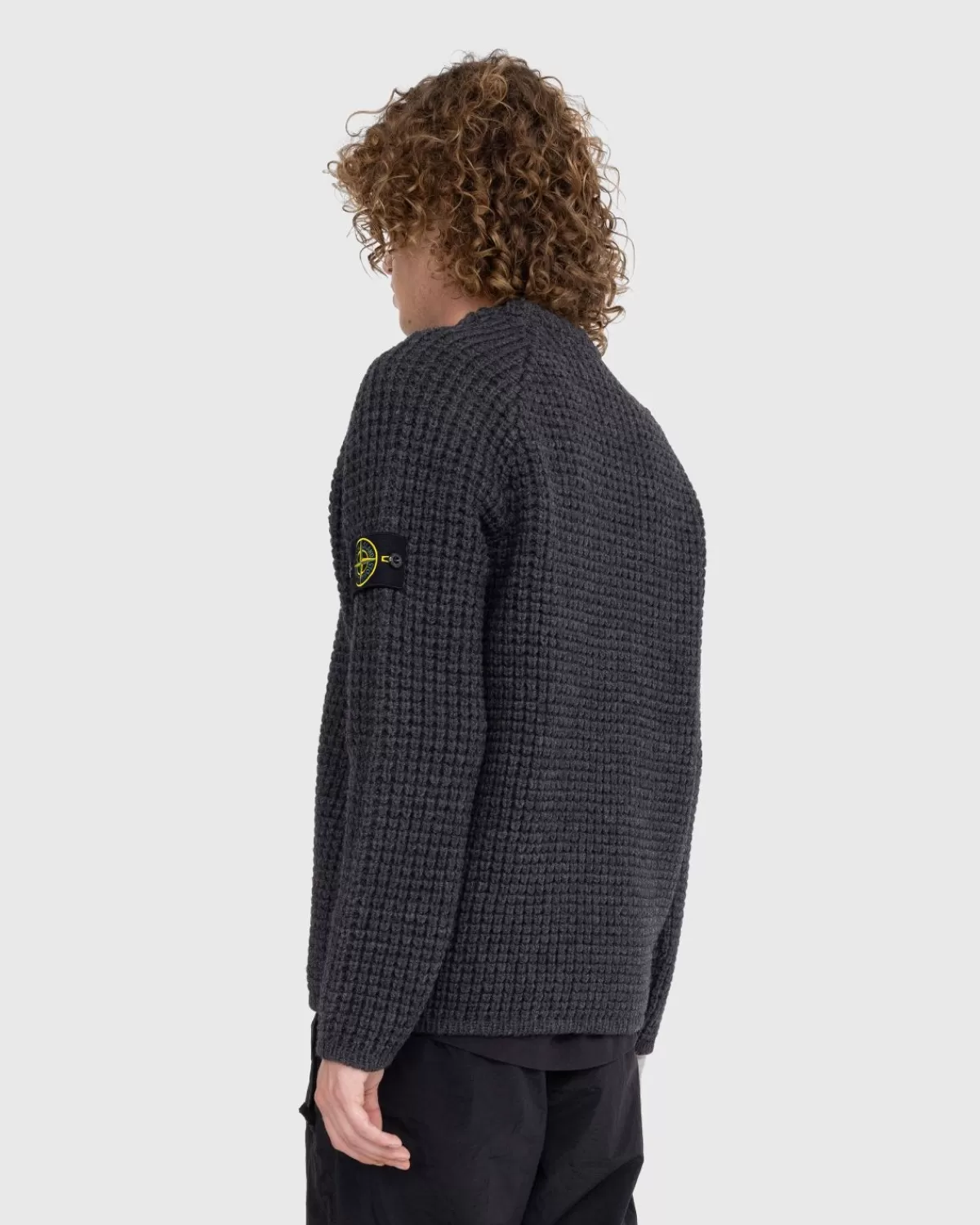 stone_island_wafelgebreide_trui_gemeleerd_houtskool_4.webp Gebreide Kleding^Stone Island Wafelgebreide Trui Gemeleerd Houtskool