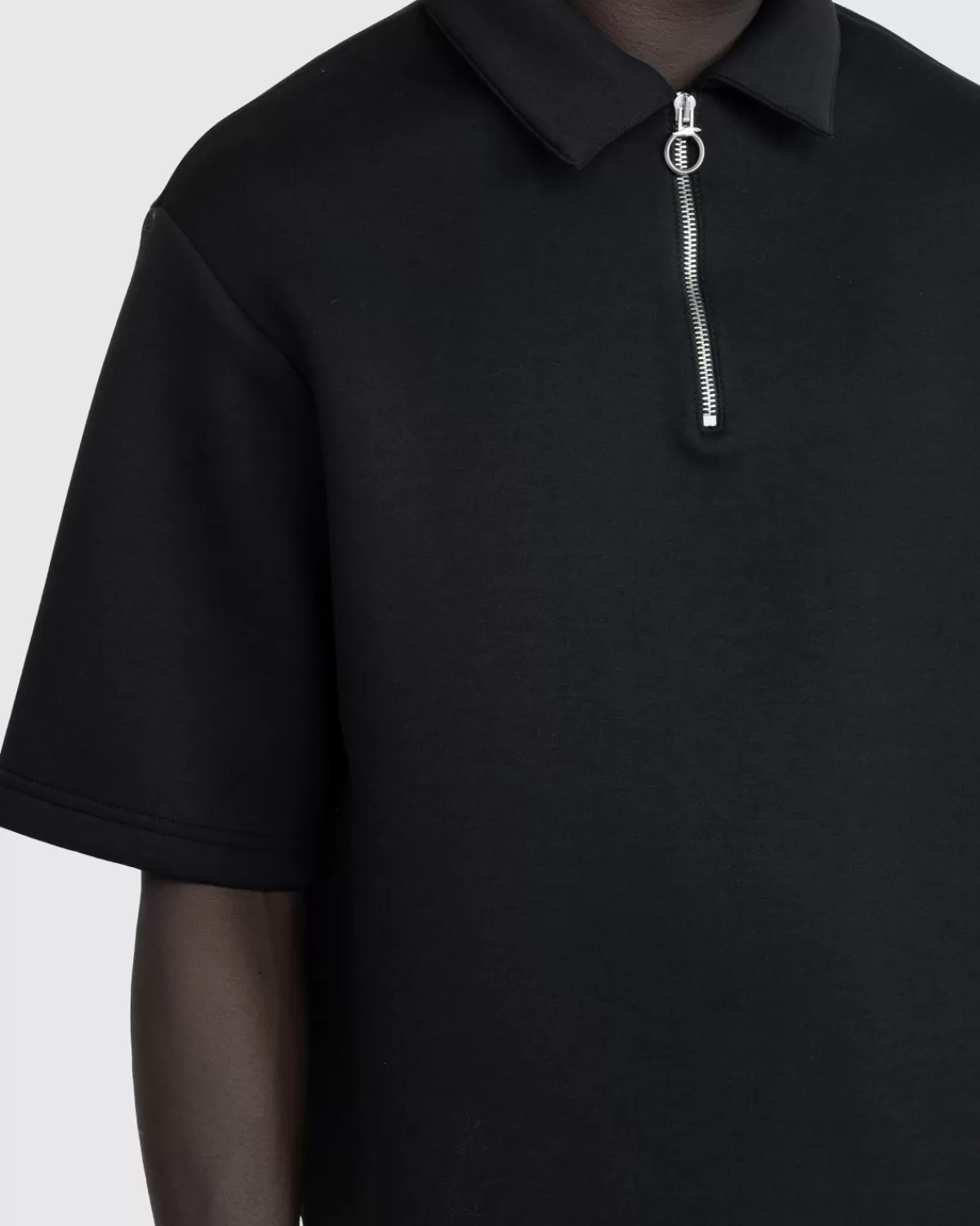 trussardi_scubapolo_met_kwartrits_zwart_2.webp Overhemden^Trussardi Scuba-Polo Met Kwartrits, Zwart