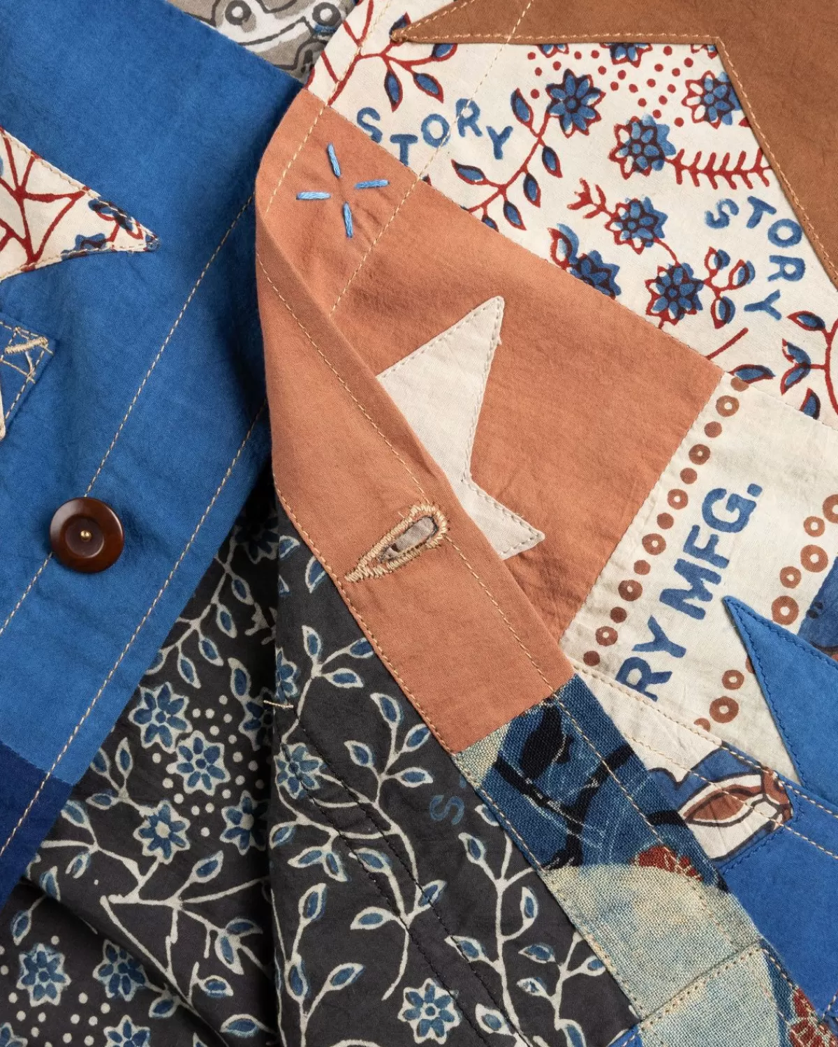 Bovenkleding^Story mfg. Verhaal Mfg. Short On Time Jas Patchwork Multi