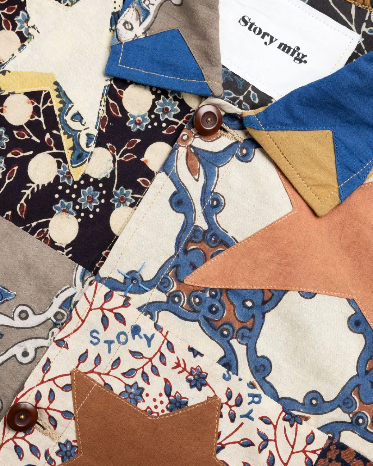 Bovenkleding^Story mfg. Verhaal Mfg. Short On Time Jas Patchwork Multi