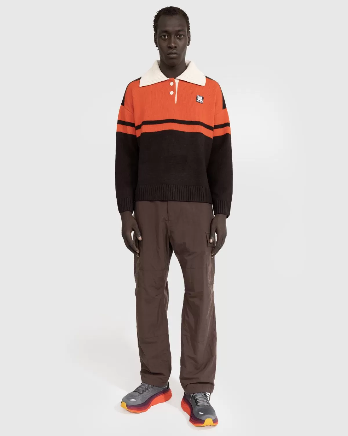 wales_bonner_calm_polo_kastanjebruinivoorrobijnrood_1.webp Gebreide Kleding^Wales Bonner Calm Polo Kastanjebruin/Ivoor/Robijnrood