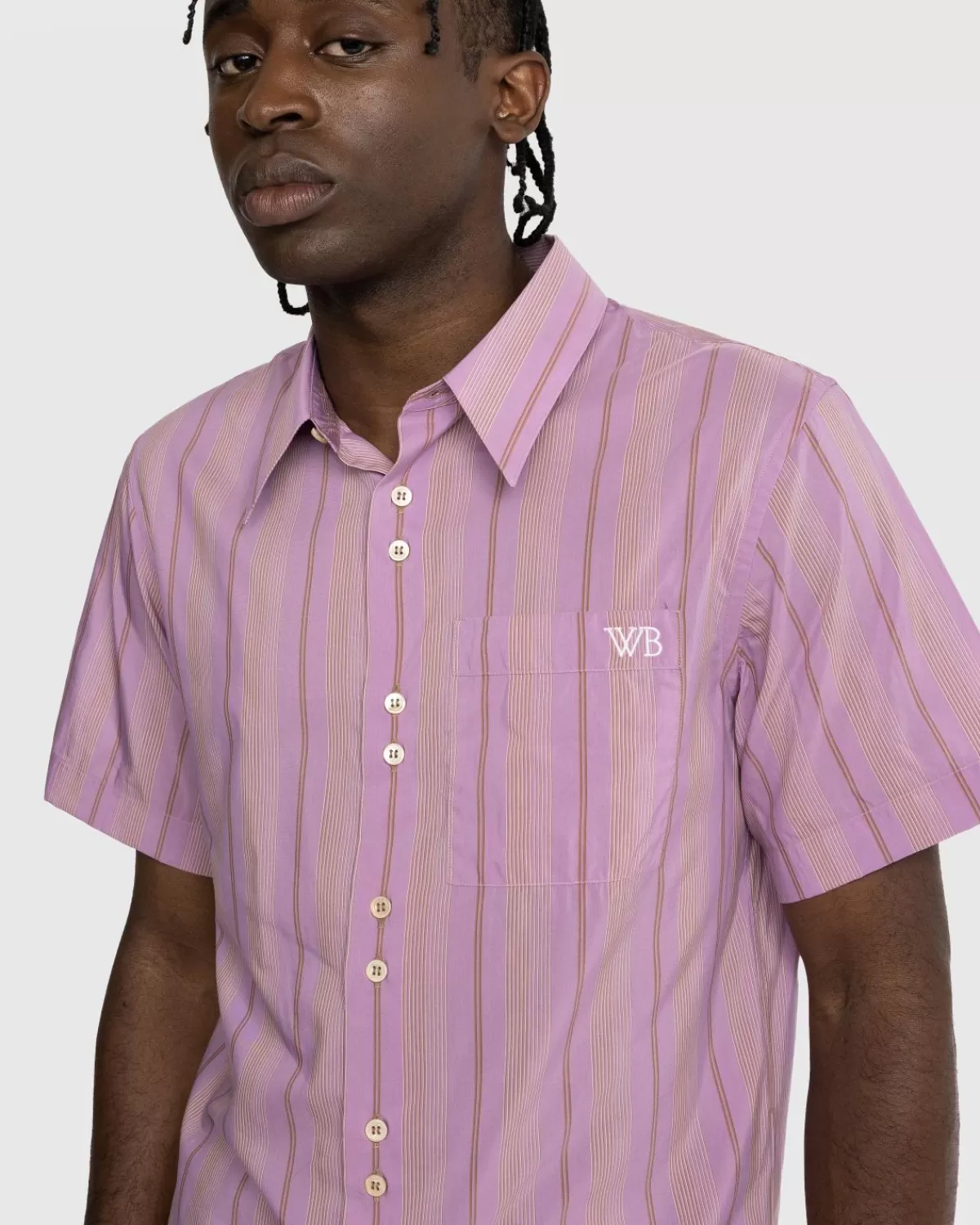 wales_bonner_ritme_gestreept_shirt_roze_1.webp Overhemden^Wales Bonner Ritme Gestreept Shirt Roze