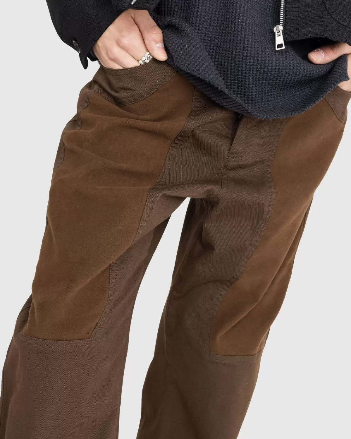 Broek^Winnie New York - Jeans Met Rechte Pijpen En Panelen, Bruin