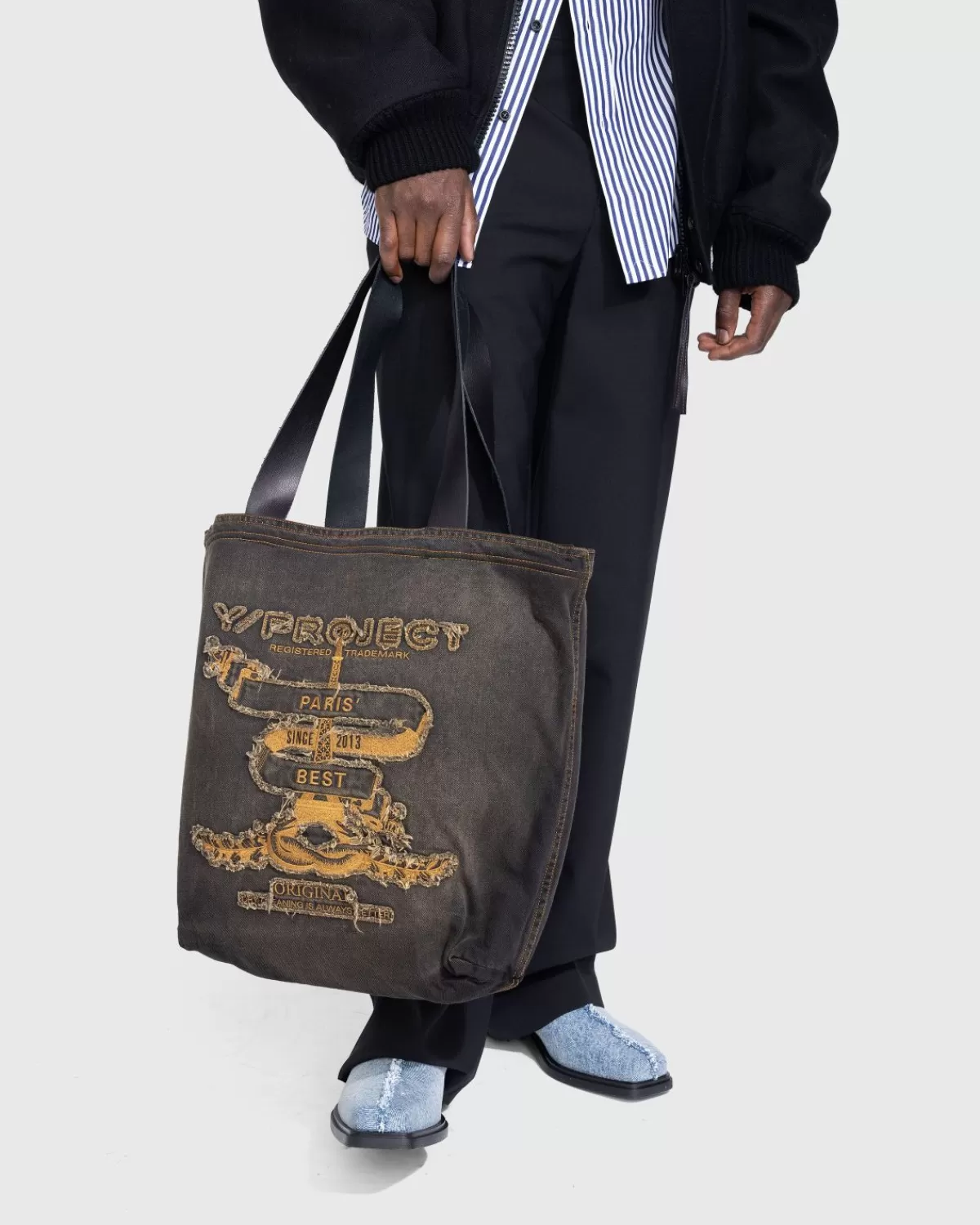 Y/Project Paris' Beste Tote Bag Vintage Zwart Discount